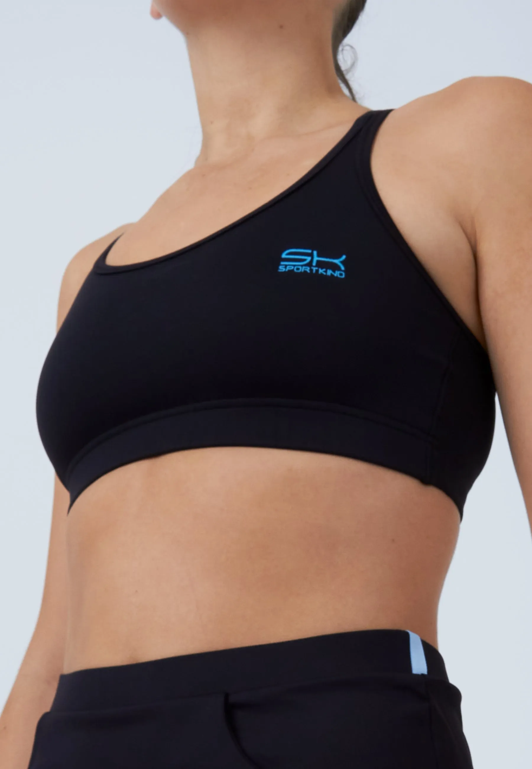 Sports Bra, crossed straps, black